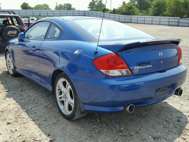 KMHHM65D35U187428 - 2005 HYUNDAI TIBURON BLUE photo 3