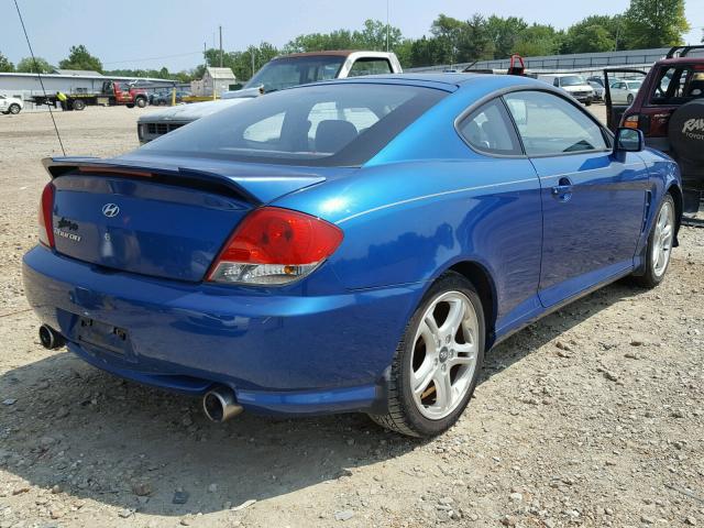 KMHHM65D35U187428 - 2005 HYUNDAI TIBURON BLUE photo 4