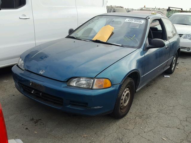 2HGEH2353SH518945 - 1995 HONDA CIVIC CX GREEN photo 2