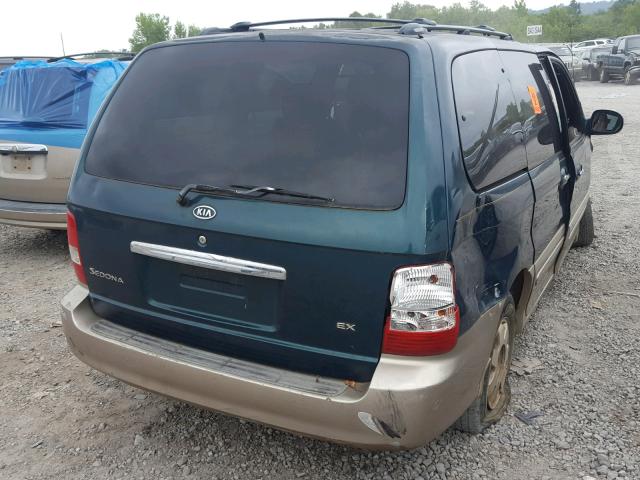 KNDUP131236462763 - 2003 KIA SEDONA EX GREEN photo 4