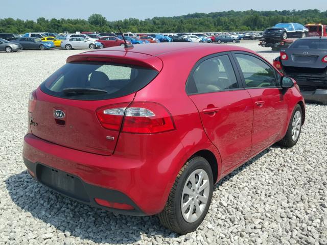 KNADM5A3XC6054951 - 2012 KIA RIO LX RED photo 4