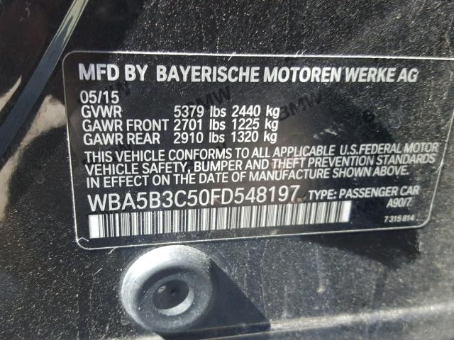 WBA5B3C50FD548197 - 2015 BMW 535 XI GRAY photo 10