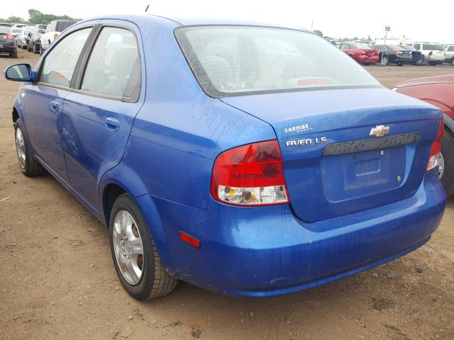KL1TD52645B432707 - 2005 CHEVROLET AVEO BASE Көк фото 3