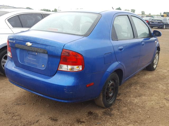 KL1TD52645B432707 - 2005 CHEVROLET AVEO BASE Көк фото 4