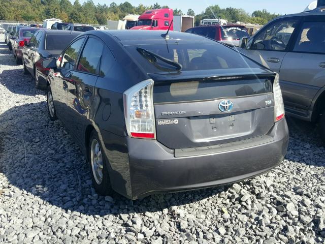 JTDKN3DU1A0066583 - 2010 TOYOTA PRIUS GRAY photo 3