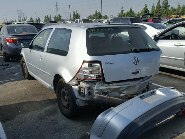 9BWBT61J914053838 - 2001 VOLKSWAGEN GOLF GL SILVER photo 3