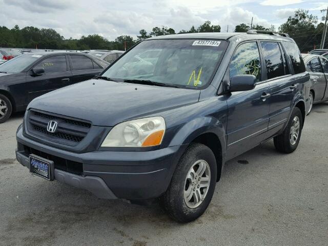 5FNYF184X4B009780 - 2004 HONDA PILOT BLUE photo 2