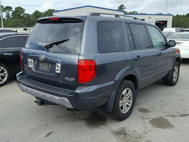 5FNYF184X4B009780 - 2004 HONDA PILOT BLUE photo 4