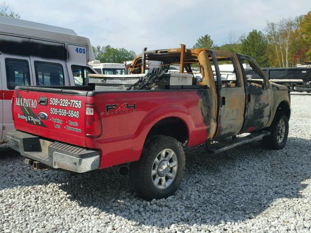 1FT8W3BT6BEC65683 - 2011 FORD F350 SUPER RED photo 4