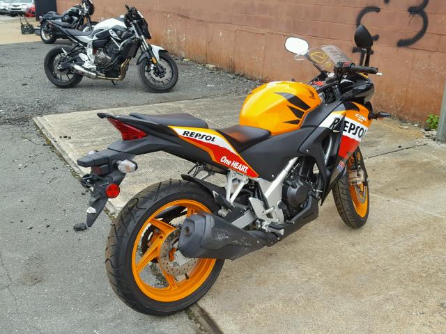 MLHMC4100D5302554 - 2013 HONDA CBR250 R ORANGE photo 4