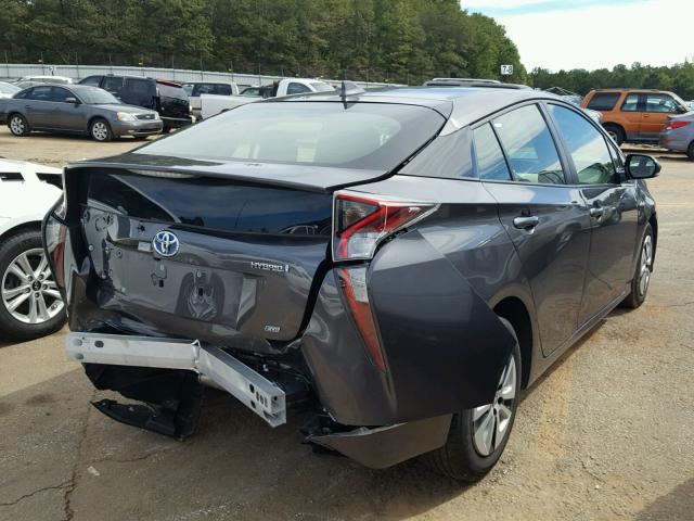 JTDKARFU2G3521136 - 2016 TOYOTA PRIUS GRAY photo 4