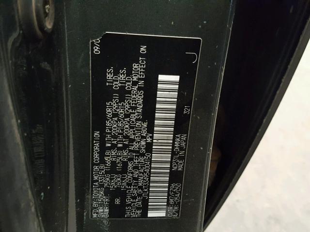 JTLKT334954004150 - 2005 TOYOTA SCION XB Yaşıl foto 10