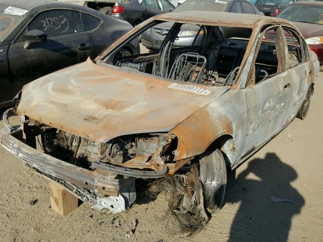 2HGES16591H553236 - 2001 HONDA CIVIC LX BURN photo 2