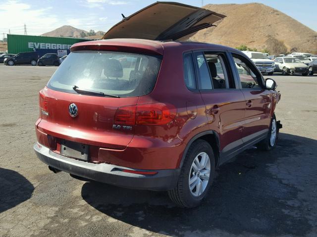 WVGAV7AX5CW083898 - 2012 VOLKSWAGEN TIGUAN S MAROON photo 4