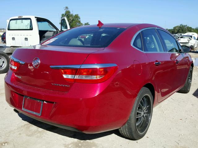 1G4PP5SK5C4196287 - 2012 BUICK VERANO RED photo 4