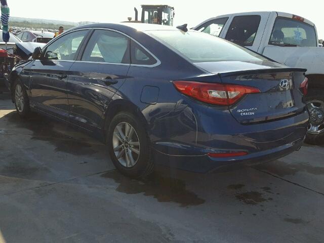 5NPE24AF1FH189134 - 2015 HYUNDAI SONATA SE BLUE photo 3