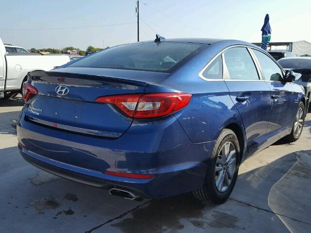 5NPE24AF1FH189134 - 2015 HYUNDAI SONATA SE BLUE photo 4