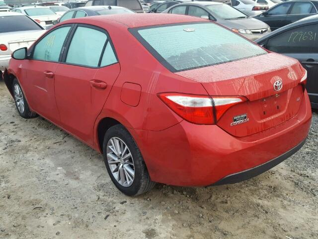 2T1BURHE0EC139236 - 2014 TOYOTA COROLLA L RED photo 3