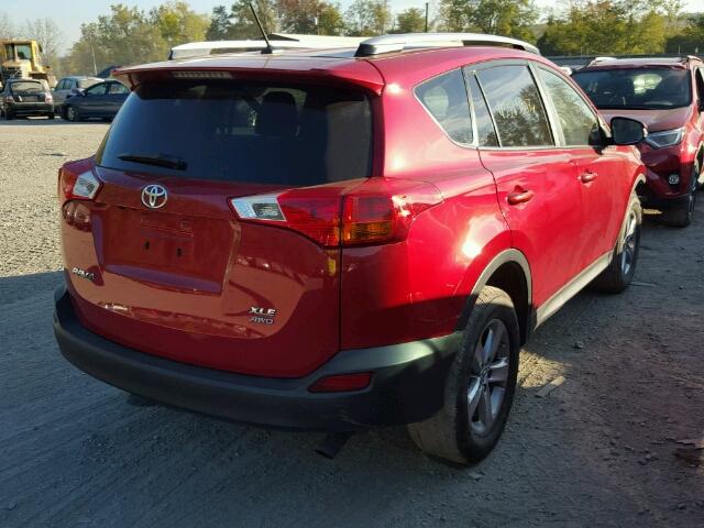 JTMRFREV2FD104571 - 2015 TOYOTA RAV4 RED photo 4