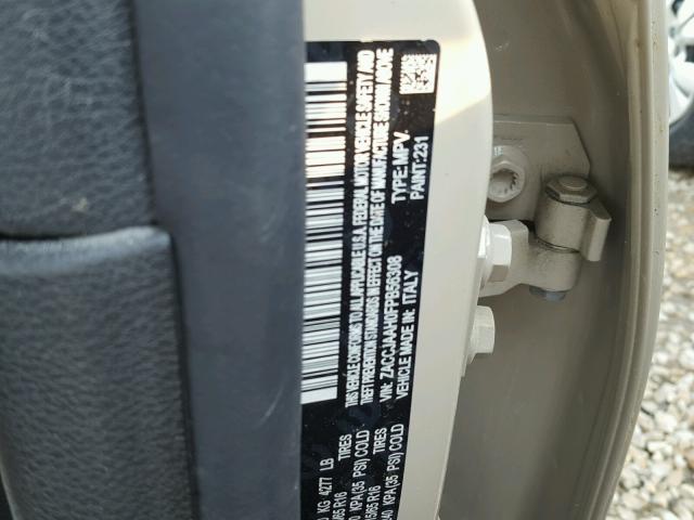 ZACCJAAH0FPB56308 - 2015 JEEP RENEGADE S თაფლისფერი ფოტო 10