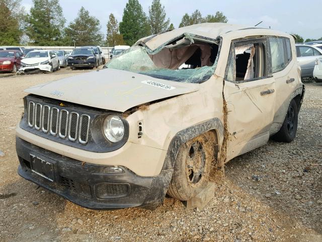 ZACCJAAH0FPB56308 - 2015 JEEP RENEGADE S TAN photo 2