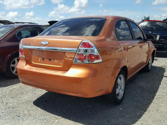 KL1TG56647B042243 - 2007 CHEVROLET AVEO LT ORANGE photo 4