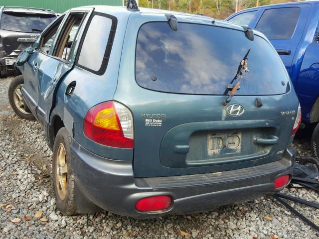 KM8SC73D62U210892 - 2002 HYUNDAI SANTA FE G TEAL photo 3