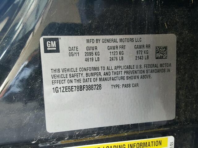 1G1ZE5E78BF388728 - 2011 CHEVROLET MALIBU LTZ 石墨色 照片 10