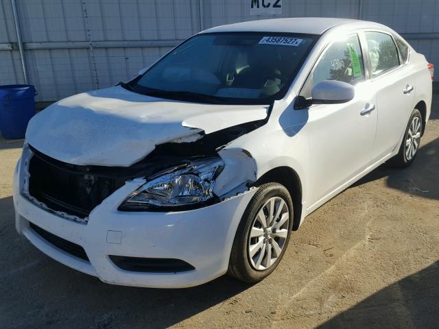 3N1AB7APXFY329423 - 2015 NISSAN SENTRA S WHITE photo 2