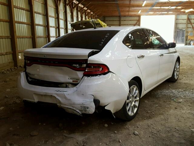 1C3CDFCH8DD291484 - 2013 DODGE DART LIMIT WHITE photo 4