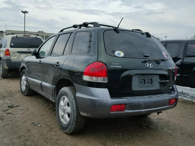 KM8SC73D66U104898 - 2006 HYUNDAI SANTA FE BLACK photo 3