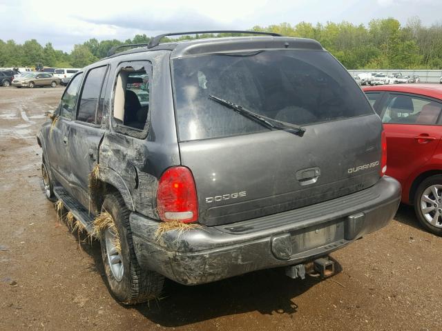 1B4HS48N52F177435 - 2002 DODGE DURANGO SL GRAY photo 3