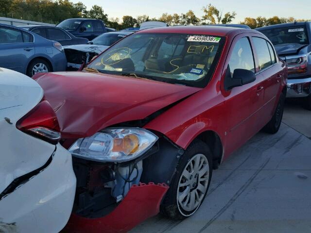 1G1AS58H497154052 - 2009 CHEVROLET COBALT LS RED photo 2