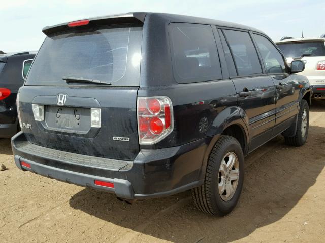 2HKYF18186H526490 - 2006 HONDA PILOT LX BLACK photo 4