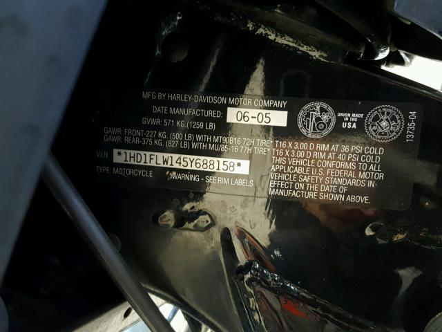 1HD1FLW145Y688158 - 2005 HARLEY-DAVIDSON FLHTCUI SH TWO TONE photo 10