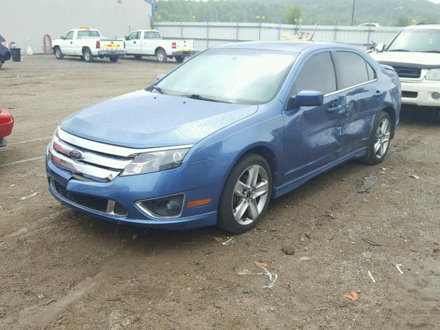 3FAHP0KC2AR103448 - 2010 FORD FUSION SPO BLUE photo 2