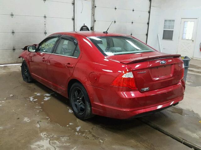 3FAHP0HA0BR316812 - 2011 FORD FUSION SE RED photo 3