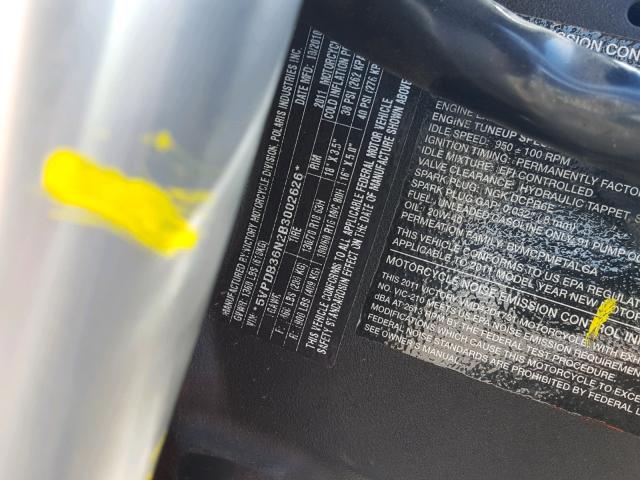 5VPDB36N2B3002626 - 2011 VICTORY MOTORCYCLES CROSS COUN Negro foto 10