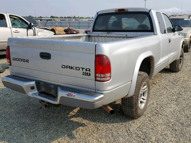 1D7HG42N64S500906 - 2004 DODGE DAKOTA SLT SILVER photo 4