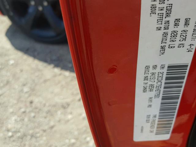 2C3CDXCT5EH277931 - 2014 DODGE CHARGER R/ RED photo 10
