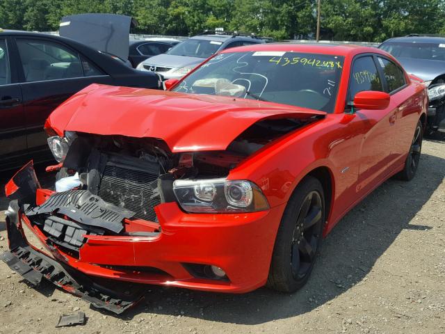 2C3CDXCT5EH277931 - 2014 DODGE CHARGER R/ RED photo 2