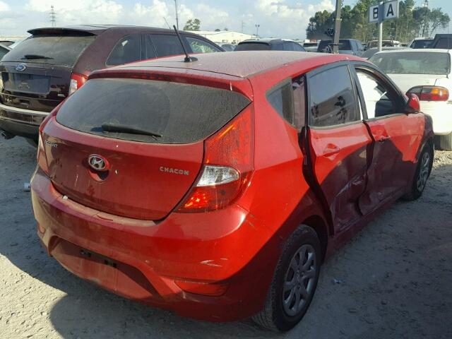 KMHCT5AE5EU151911 - 2014 HYUNDAI ACCENT GLS RED photo 4