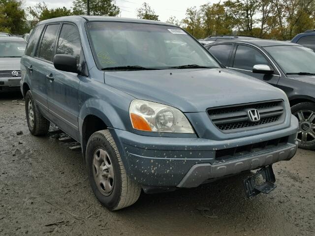 2HKYF18125H568376 - 2005 HONDA PILOT LX BLUE photo 1