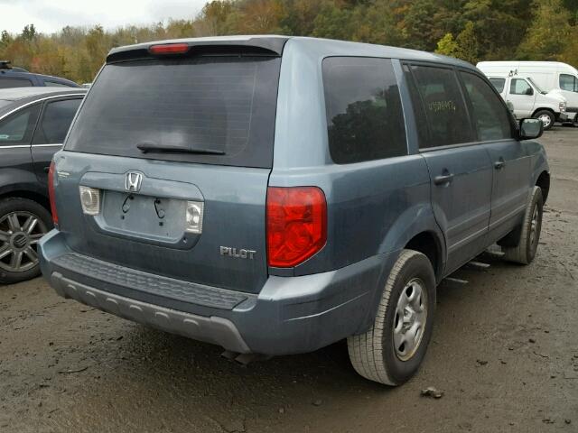 2HKYF18125H568376 - 2005 HONDA PILOT LX BLUE photo 4