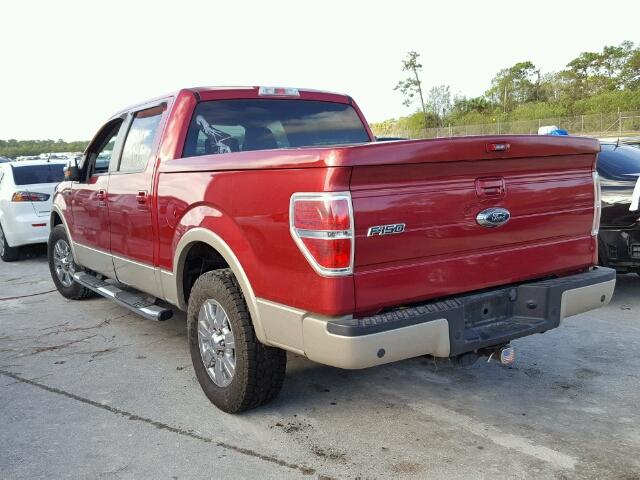 1FTPW12V49FA85561 - 2009 FORD F150 SUPER MAROON photo 3