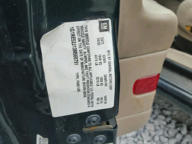 1G1NE52J13M568791 - 2003 CHEVROLET MALIBU LS Жасыл фото 10