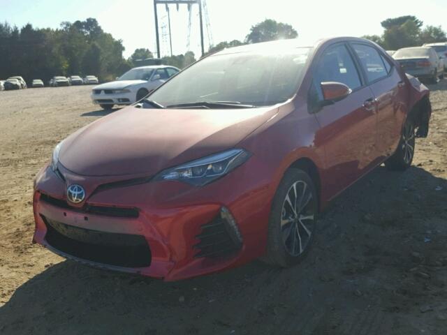 5YFBURHE7HP729373 - 2017 TOYOTA COROLLA L RED photo 2