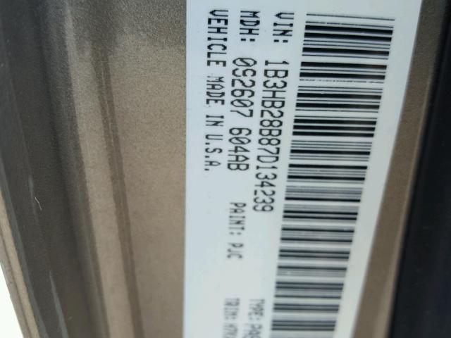 1B3HB28B87D134239 - 2007 DODGE CALIBER TAN photo 10