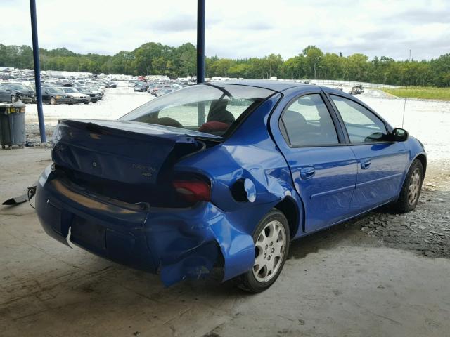 1B3ES56C64D607275 - 2004 DODGE NEON SXT BLUE photo 4