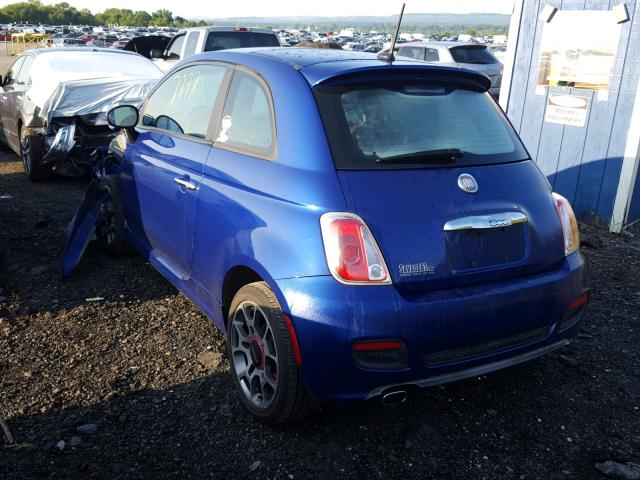 3C3CFFBR6CT110329 - 2012 FIAT 500 SPORT BLUE photo 3